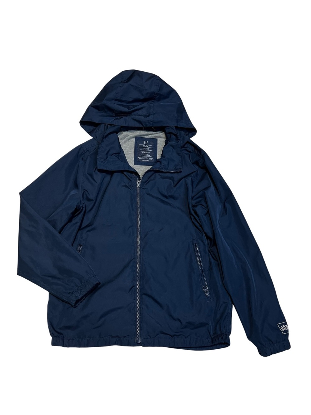 GAP Navy Hooded Windbreaker Spring / Fall Jacket boys 12